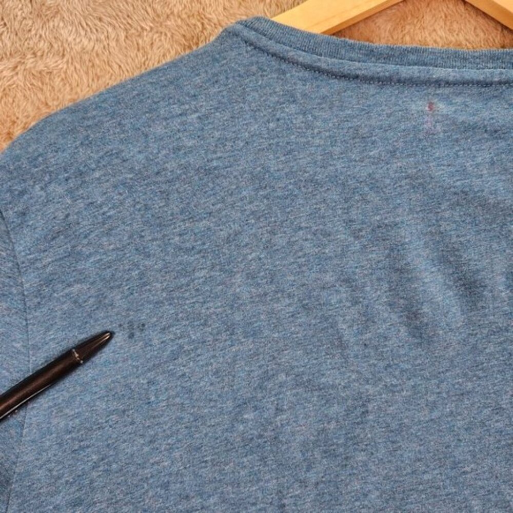 Polo Ralph Lauren Blue V Neck T-Shirt Men's M Orange Pony Casual Short Sleeve - Picture 3 of 10